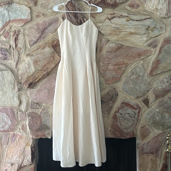 Commense Cream Maxi Slip Dress with Spaghetti Straps - Picture 2 of 5